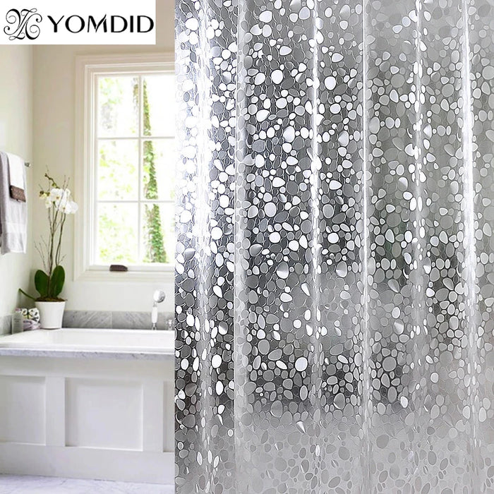 Rideau de douche transparent PVC 3D dans une salle de bain moderne