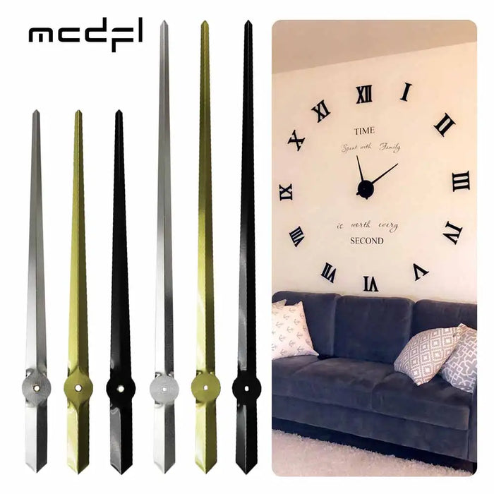 Horloge murale grand format aiguilles géantes métal blanc