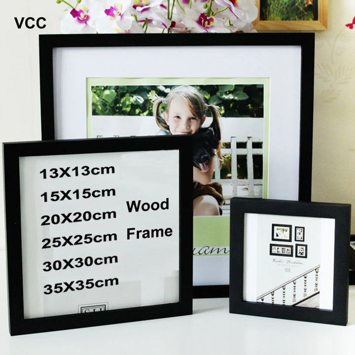 Cadre photo en bois blanc classique mural
