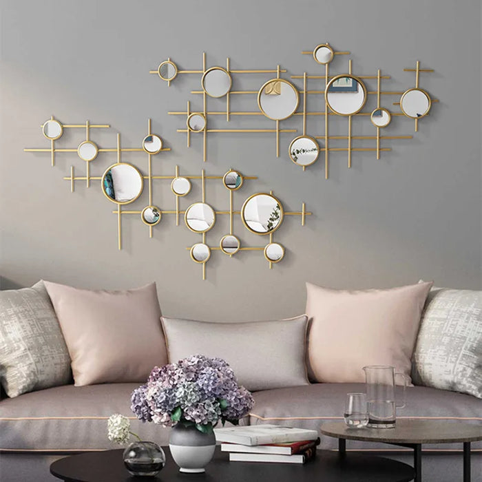 Pendentif mural rond design moderne gris clair