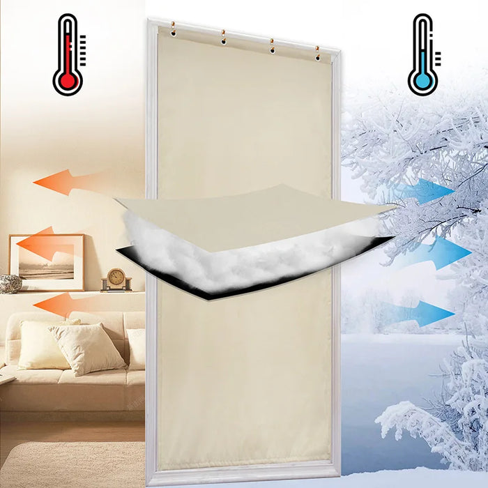 Rideau isolant thermique pour porte, conçu pour maintenir la chaleur intérieure en hiver et garder la fraîcheur en été. Idéal pour réduire les pertes énergétiques et optimiser le confort de votre maison. Installation facile pour une efficacité maximale dans la séparation des températures entre les pièces. Parfait pour les amateurs de décoration intérieure cherchant à allier esthétique et fonctionnalité.