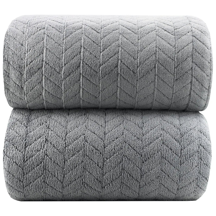 Serviette de bain microfibre extra large gris foncé