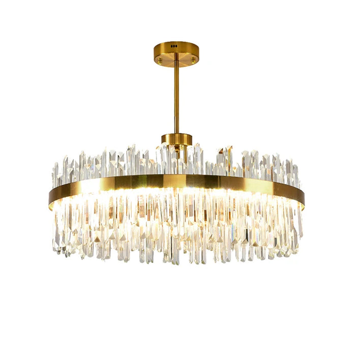 Lustre LED suspendu design cristal noir pour salon
