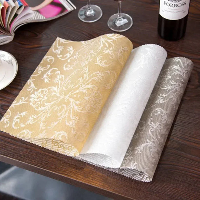 Set de 4 nappes PVC imperméables antidérapantes pour table carrée