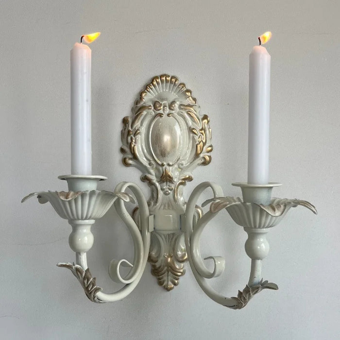 Chandelier mural antique en fer noir style nordique