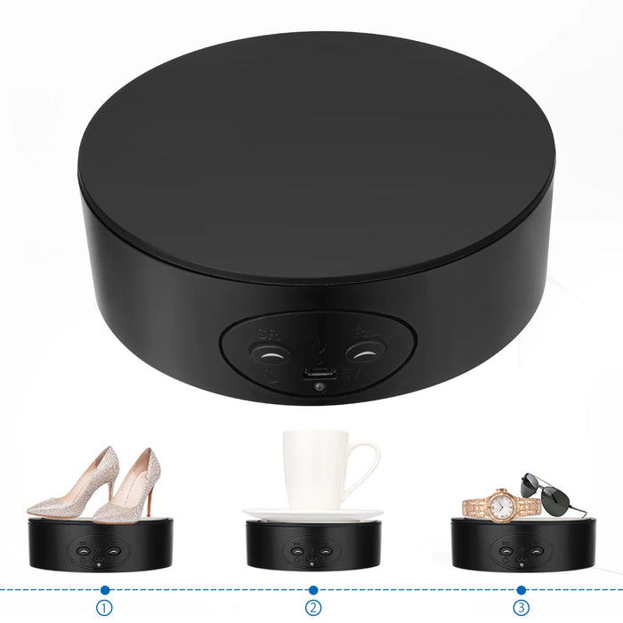 Plateau tournant électrique noir en rotation pour bijoux