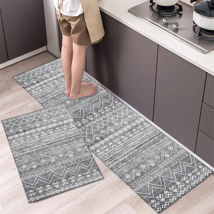 Tapis de cuisine moderne style nordique vert armée