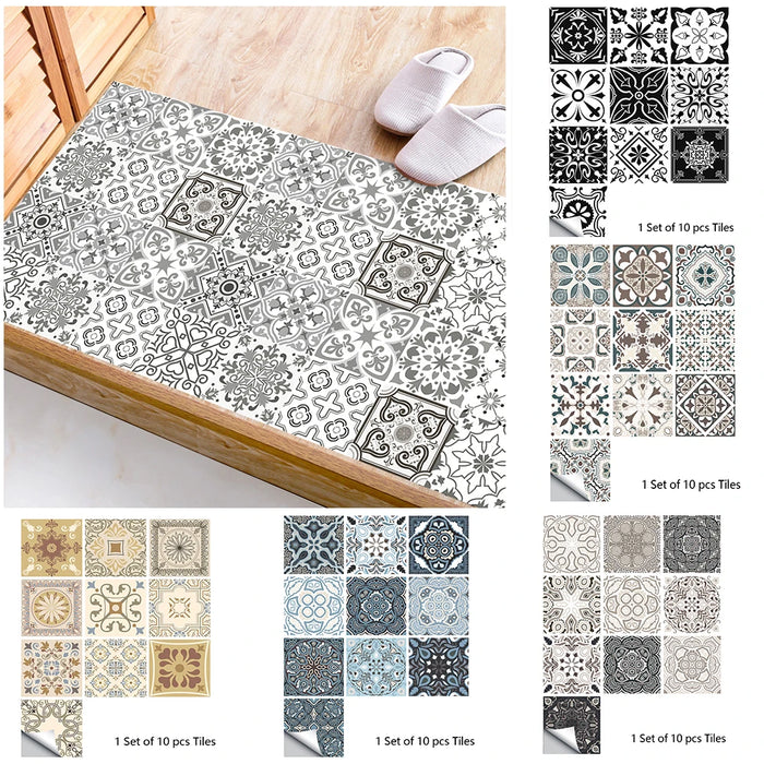 Autocollants carrelage rétro mat motif avion bleu marine sur mur blanc