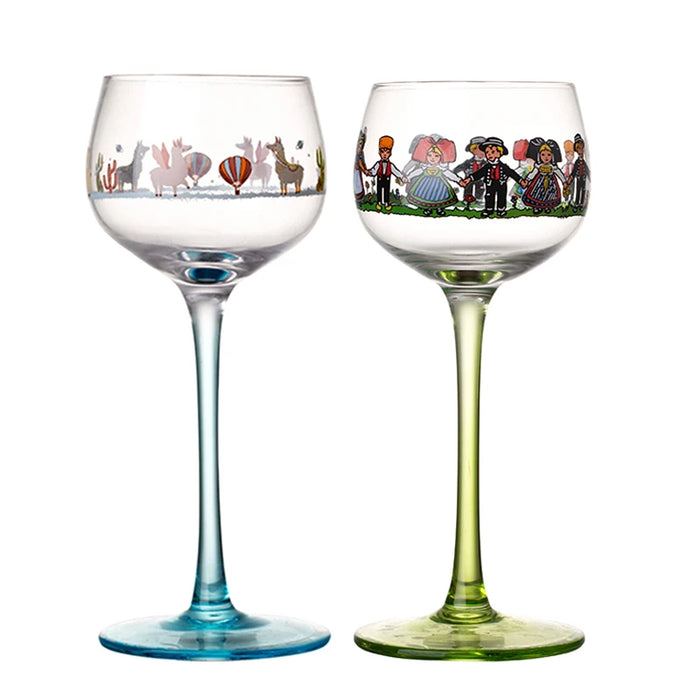 Verre à vin alsacien coloré vert lot de 2