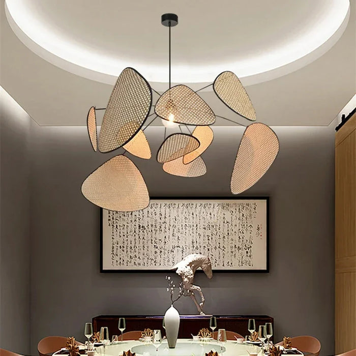 Suspension cannage design français en rotin osier bambou suspendue au plafond
