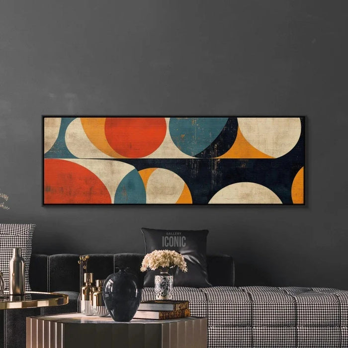 Tableau abstrait Bauhaus blanc sans cadre