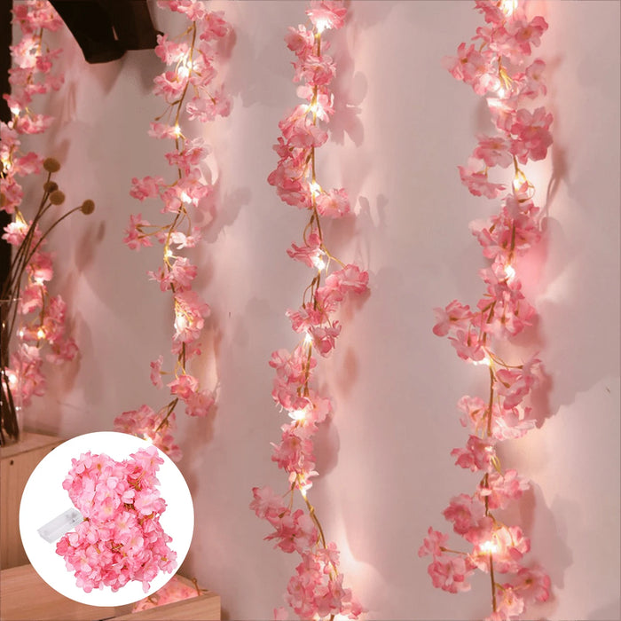 Guirlande lumineuse fleurs cerisier 20 LED blanc chaud