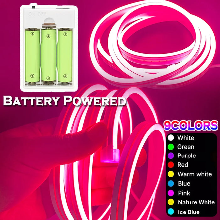 Bande lumineuse LED flexible sur batterie blanc chaud