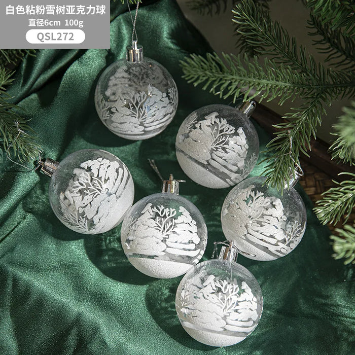 Boules de Noël bleues transparentes en acrylique lot de 6