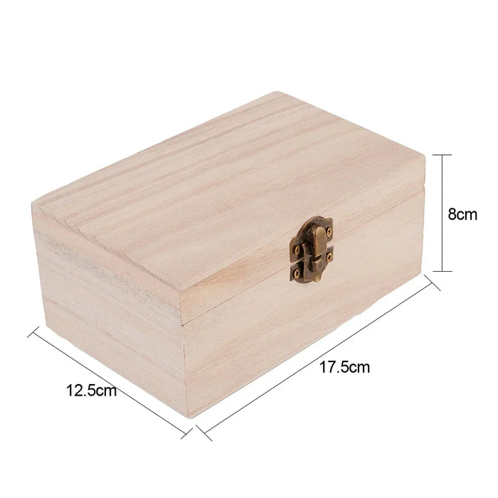 Boîte en bois avec couvercle à charnière rose