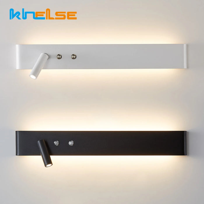 Applique murale LED moderne en aluminium blanc pour lit
