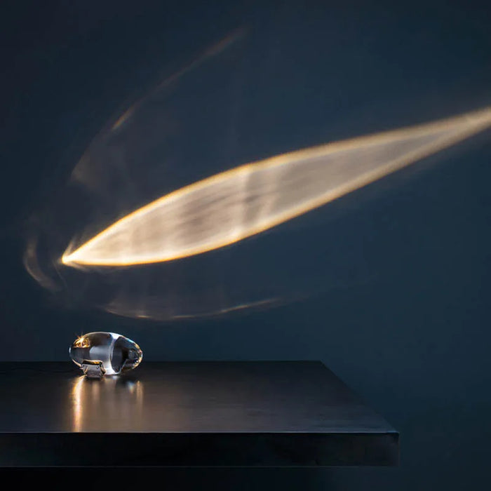 Lampe de chevet design italien LED cristal oeil du ciel forme d'oeuf blanc