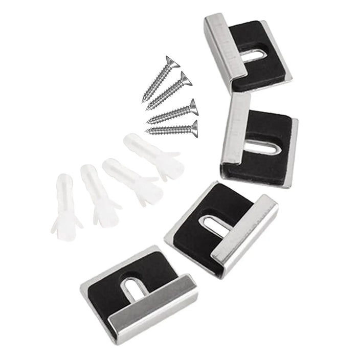 Kit de 4 clips de suspension pour miroir sans cadre en acier inoxydable