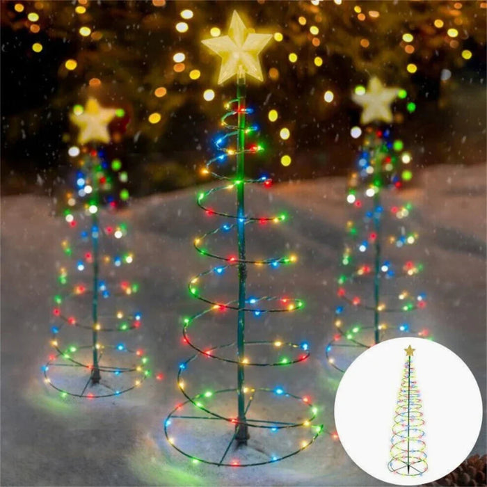 Lumière solaire LED colorée rose pour décoration de Noël dans un jardin