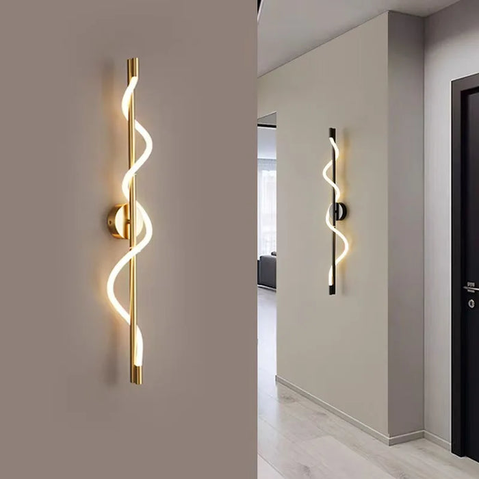 Lampe murale LED design minimaliste italien en cuivre noir