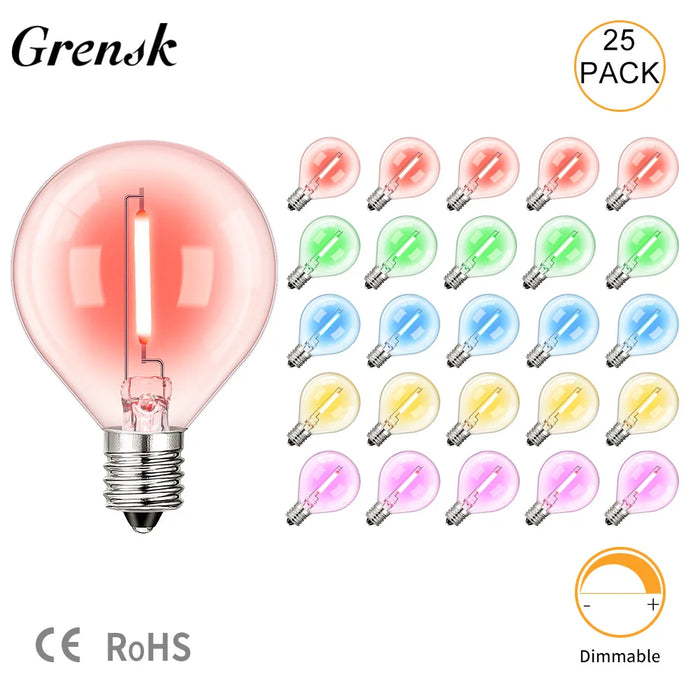 Ampoule G40 E12 LED multicolore pour guirlande