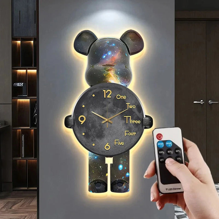 Horloge murale numérique LED silencieuse moderne en design géométrique