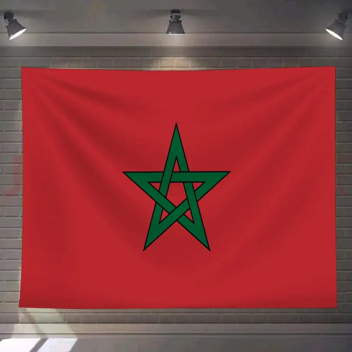 Tapisserie murale drapeau Maroc vert armée