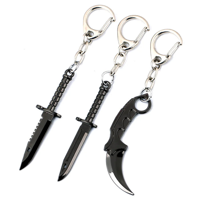 Porte-clés couteau CS:GO Karambit en alliage métallique noir