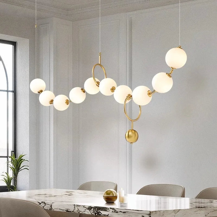 Lustre suspendu moderne pour salle à manger en couleur bleue