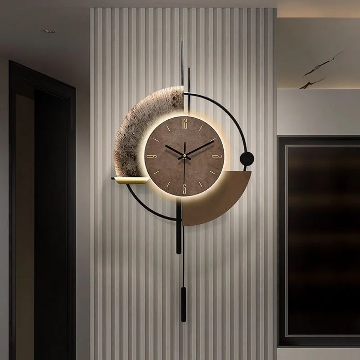 Horloge murale LED blanche sur fond de télévision