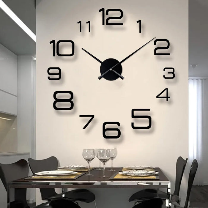 Horloge murale design grand format acrylique miroir blanc