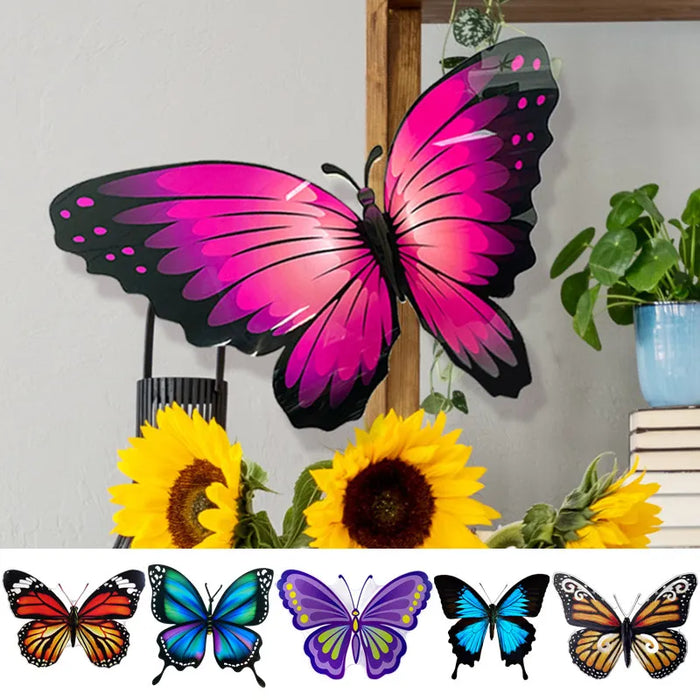 Papillon 3D autocollant mural en PVC multicolore pour décoration intérieure