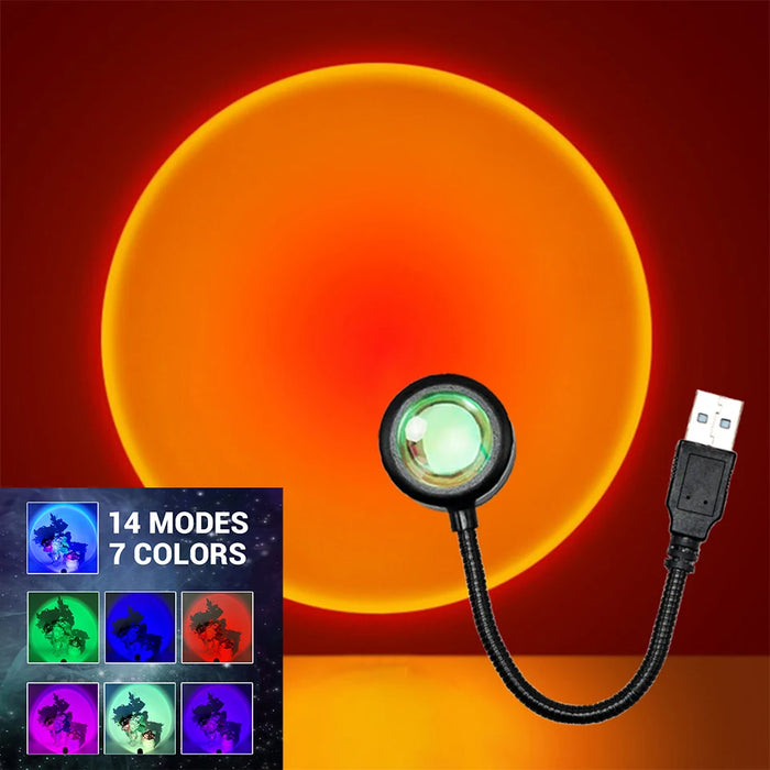 Veilleuse LED USB allumée en jaune pour ambiance chaleureuse