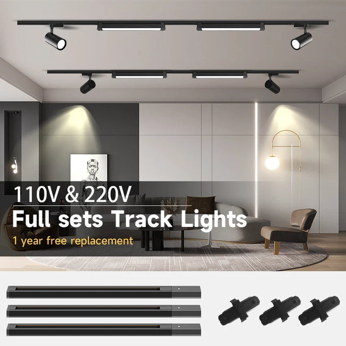 Plafonnier LED sur rail pour chambre à coucher en éclairage blanc chaud
