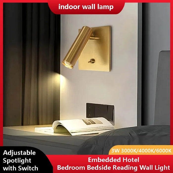 Applique murale LED carrée noir chevet