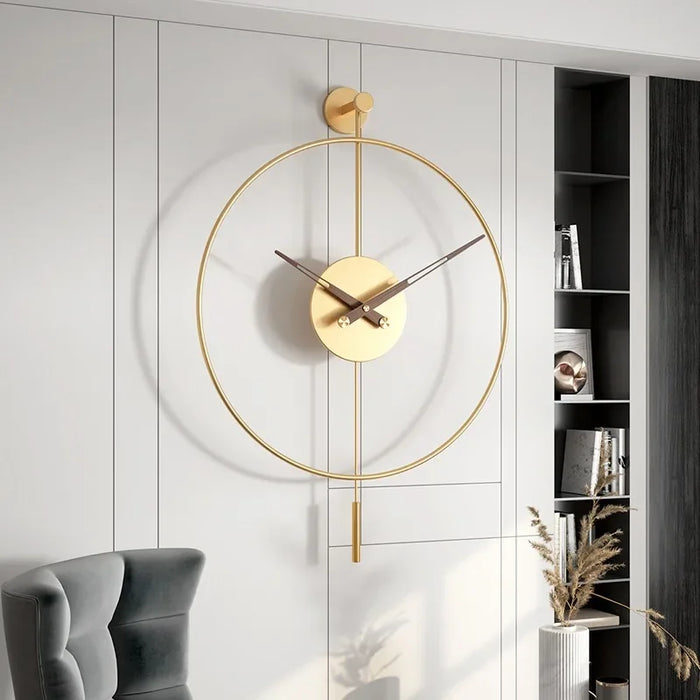 Horloge murale design luxe en fer forgé blanc