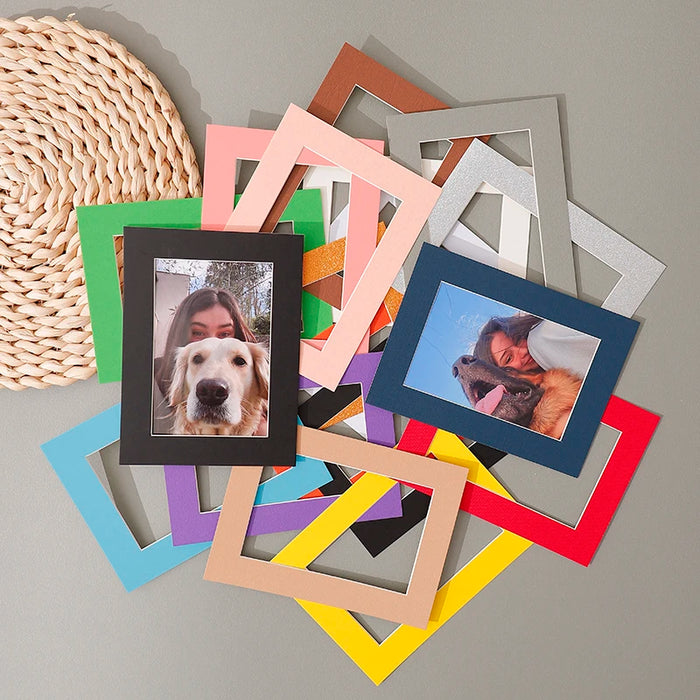Lot de 20 cadres photo en carton coloré gris clair