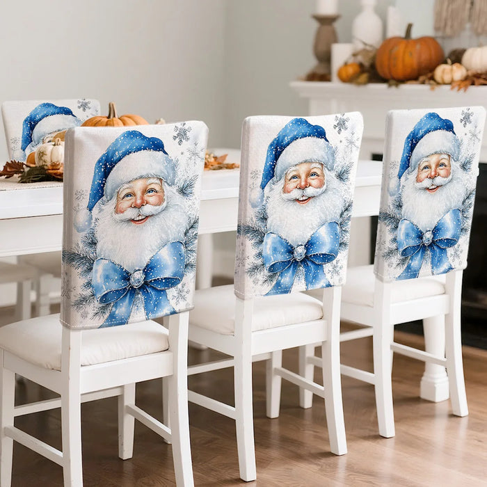 Lot de 4 housses de chaise bleu Noël 45x55cm