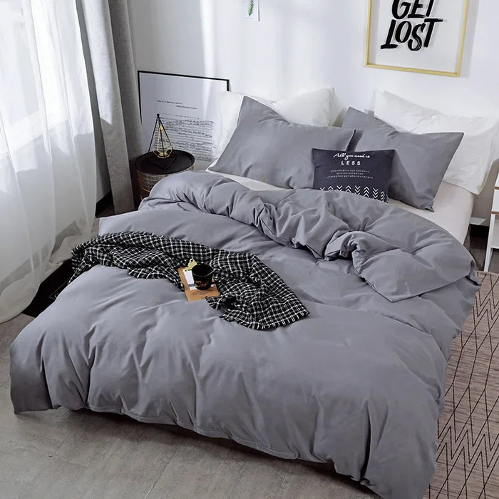 Housse de couette 220x240 unie grise