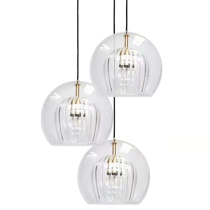 Lampe suspendue en verre design nordique bleue