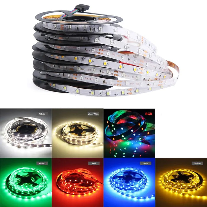 Ruban LED RGB 5m étanche recoupable pour décoration intérieure