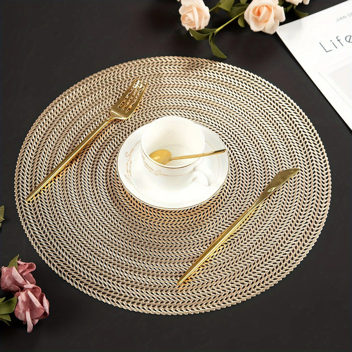 Set de table rond PVC relief or motif blé