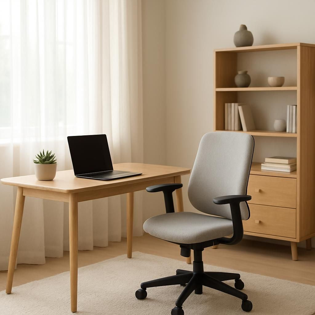 Coin bureau designé avec rangements intégrés pour optimiser l'espace de travail à domicile