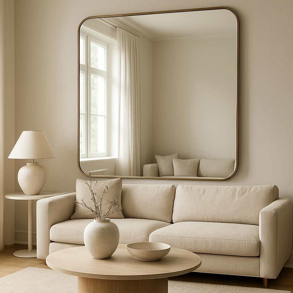 Miroir décoratif pour agrandir visuellement une pièce et optimiser l'espace.