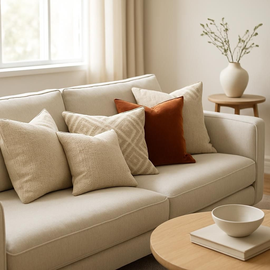 Coussins de canapé colorés pour une décoration d'intérieur moderne et cosy.