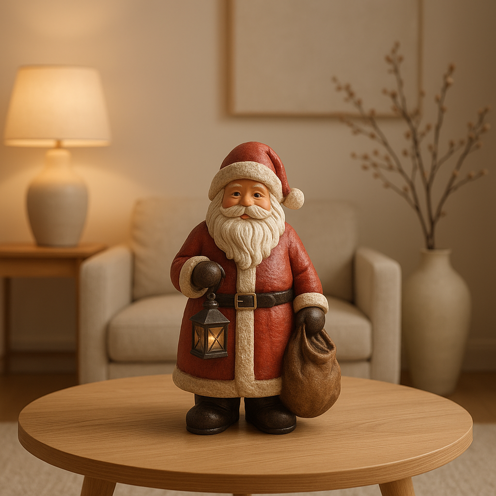 Décoration murale père noël en métal pour un intérieur festif et chaleureux