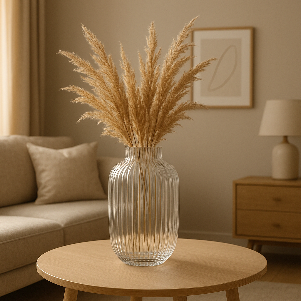 Grand vase en verre décoratif pour un intérieur élégant et lumineux