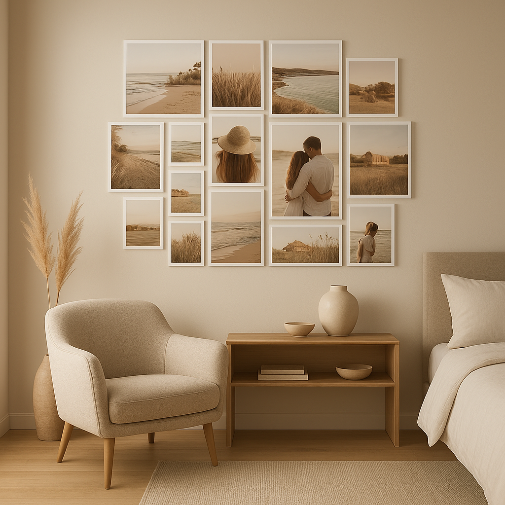 Pêle-mêle photo mural personnalisable pour décorer votre intérieur avec vos souvenirs