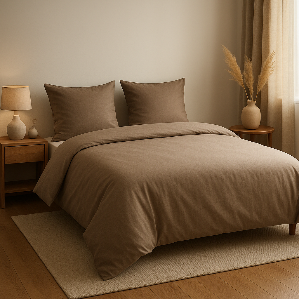 Housse de couette 220x240 cm en lin, design épuré pour une chambre zen et naturelle