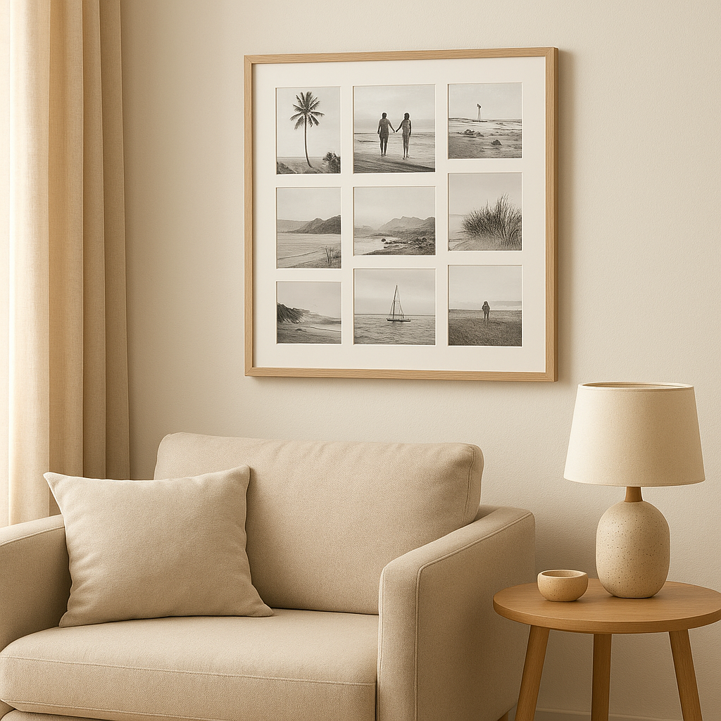 Pêle-mêle photo mural pour afficher vos plus beaux souvenirs en décoration intérieure